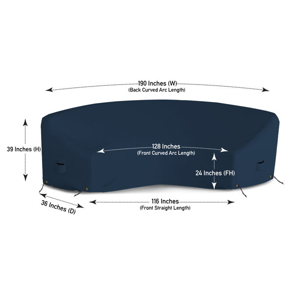 Latitude Run® Heavy Duty Waterproof Curved Sectional Sofa Cover